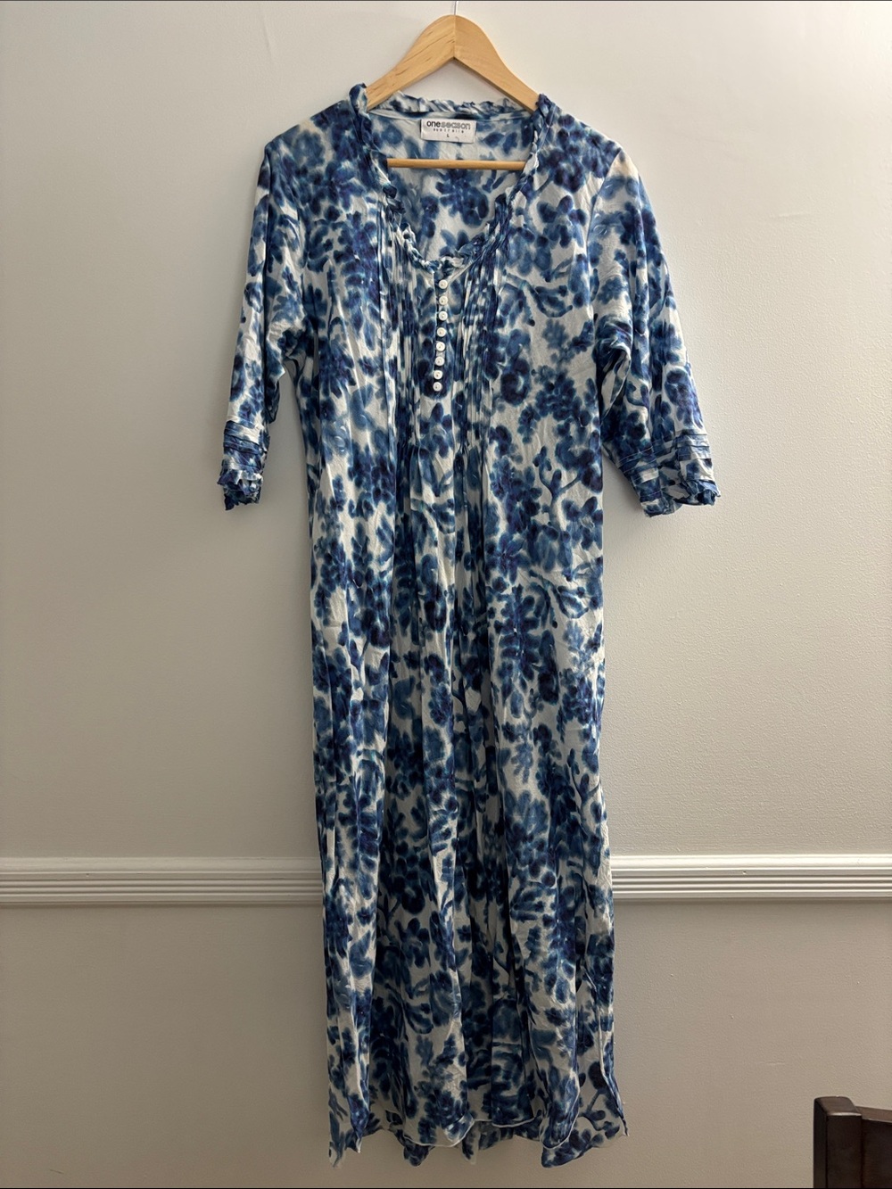 Blue Tie-Dye Maxi Dress